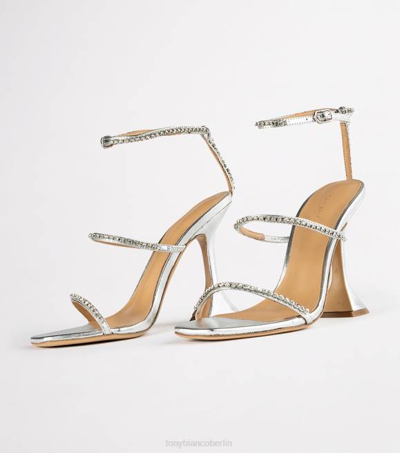 Bling Heels| de Tony Bianco Frauen schüchterne Absätze Silbernappa metallic 4624302